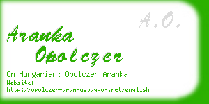 aranka opolczer business card